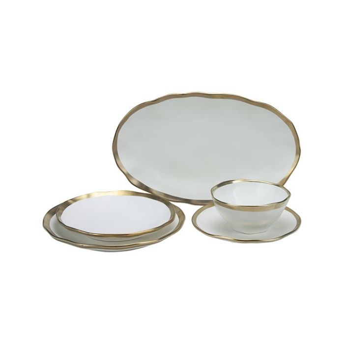 Bricard Dole, Serviesset, Wit/goud, 25-delig, Porselein – hoofdfoto