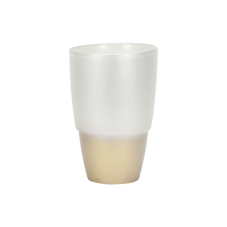 Bricard Glassware Luxe Decoratie Vaas - 29x19cm - Wit/Goud - TEKZEN