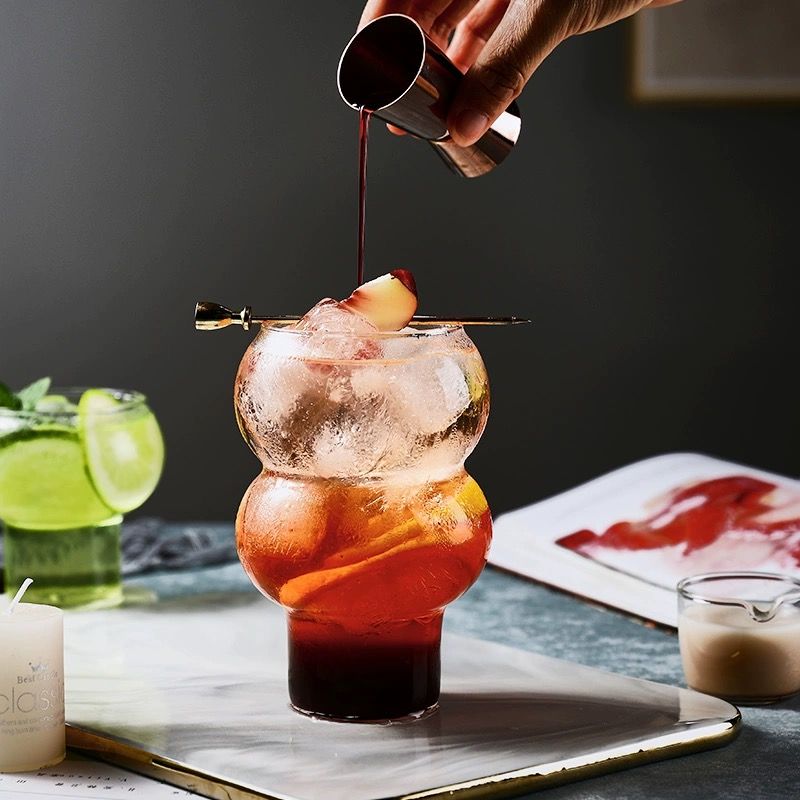 Bricard Marbella Glazen met Voet - Set van 2 - 380ml - Curvy Drinkglas - Wavy - TEKZEN