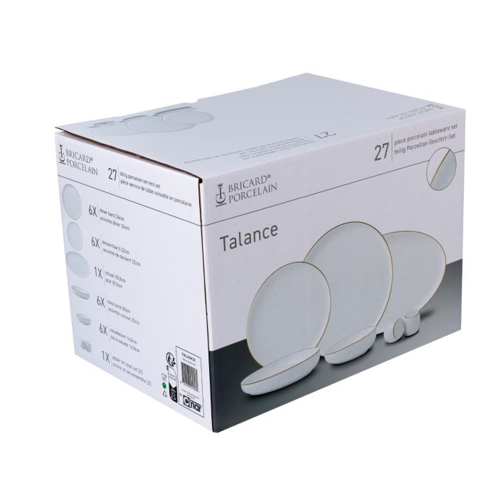 Bricard Talance Serviesset Wit/goud 27-delig Porselein – productfoto 8