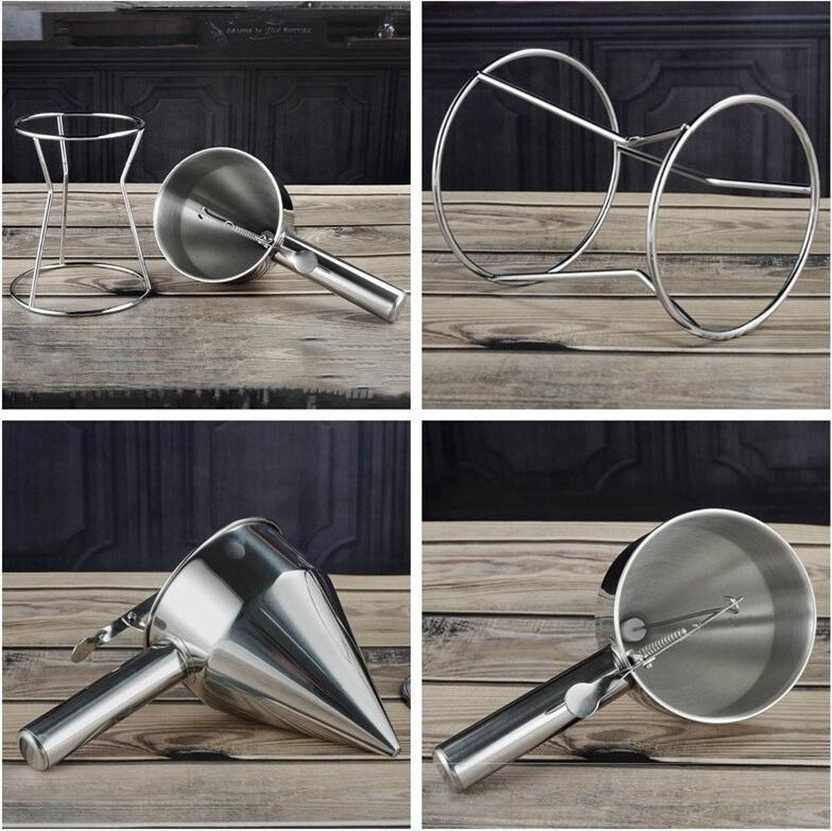 Cheffinger Beslagdispenser - RVS - Ø13cm - Beslag Dispenser - Deeg Dispenser - Batter Dispenser - Doseer Giettrechter - TEKZEN