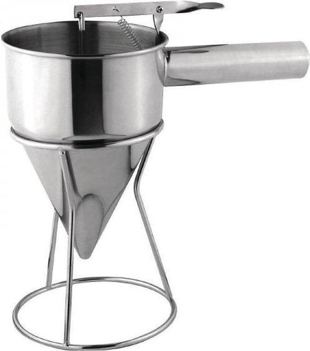Cheffinger Beslagdispenser - RVS - Ø13cm - Beslag Dispenser - Deeg Dispenser - Batter Dispenser - Doseer Giettrechter - TEKZEN