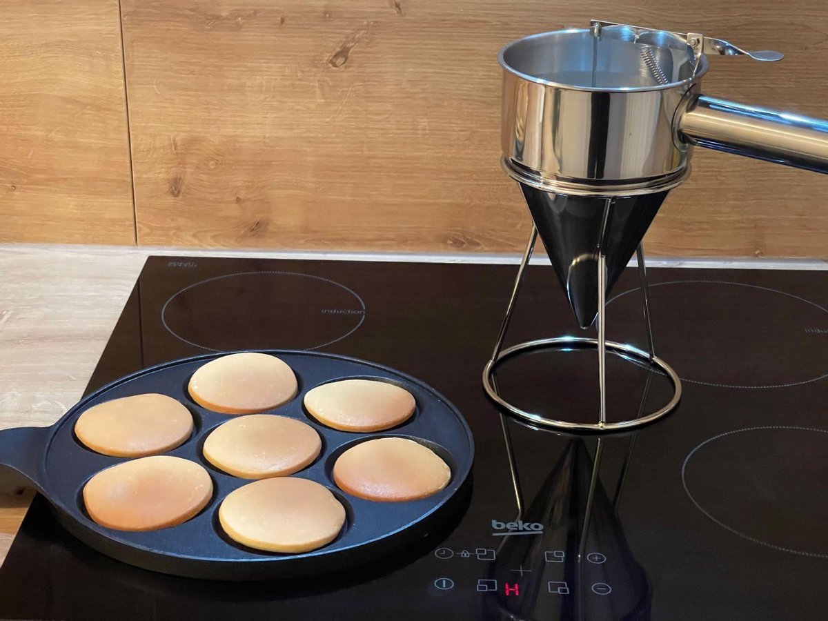 Cheffinger Beslagdispenser - RVS - Ø13cm - Beslag Dispenser - Deeg Dispenser - Batter Dispenser - Doseer Giettrechter - TEKZEN