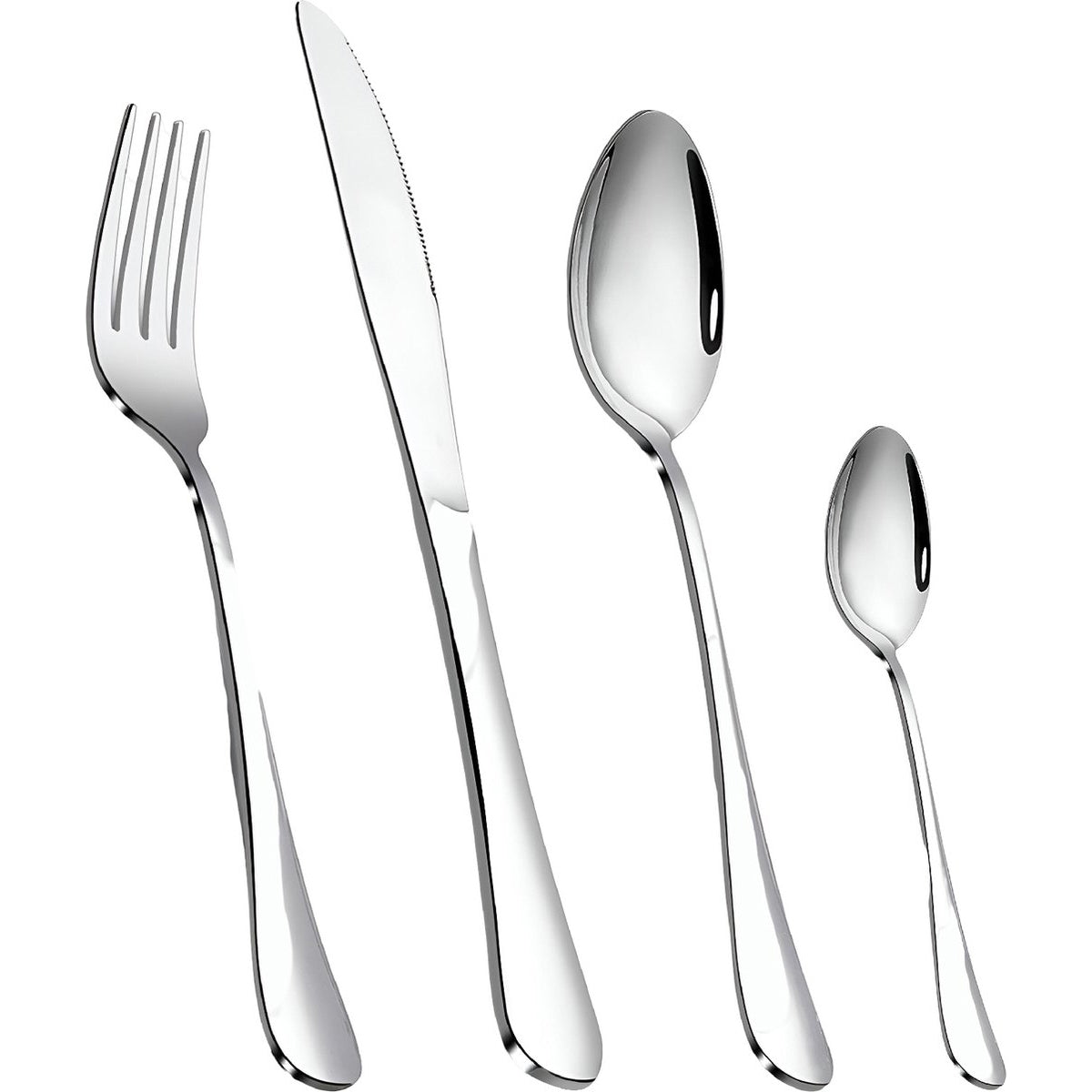 Cheffinger Bestekset - 24 - delig - Zilver - Voor 6 Personen - RVS - TEKZEN