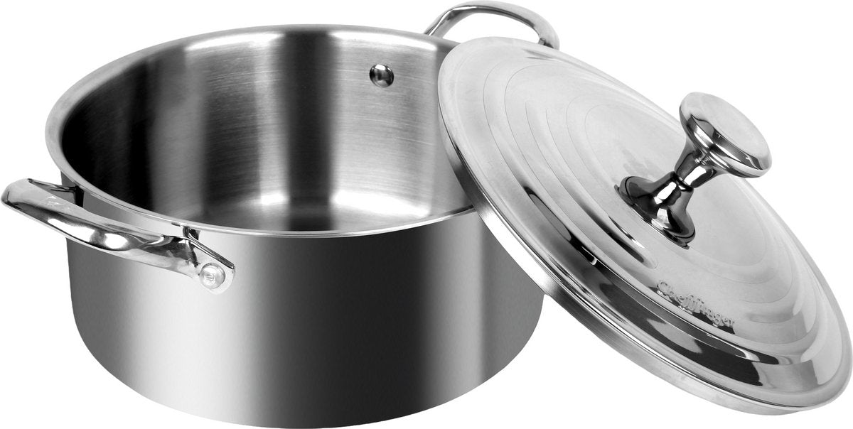Cheffinger Braadpan - 24cm - RVS - Zilver - 4,2 Liter - TEKZEN