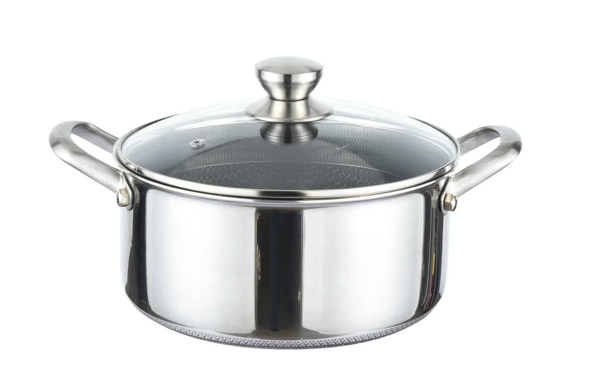 Cheffinger Braadpan met Deksel - 20cm - RVS - Honingraat - Inductie