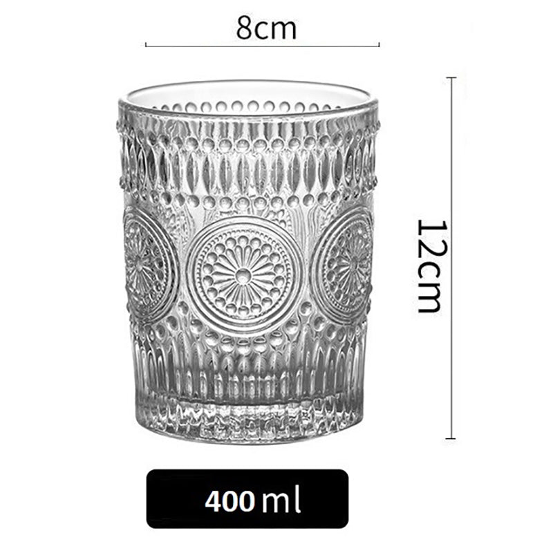 Cheffinger Drinkglazen - Set van 6 - 400ml - Retro Vintage - TEKZEN