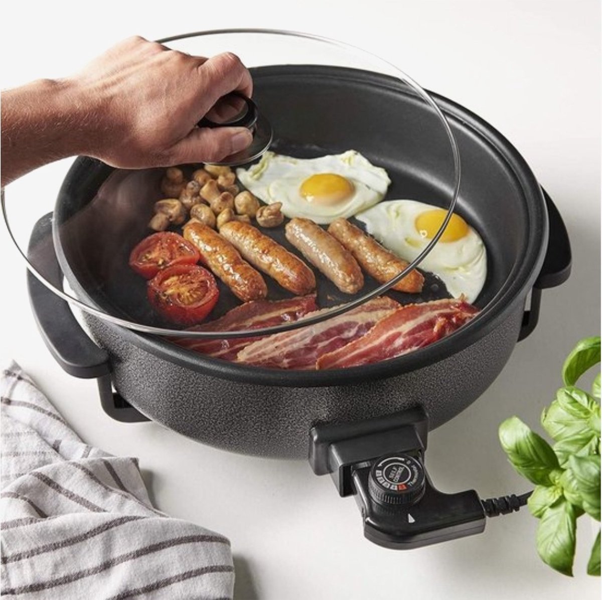Cheffinger Elektrische Pizza Pan - 42cm - 1500W - TEKZEN