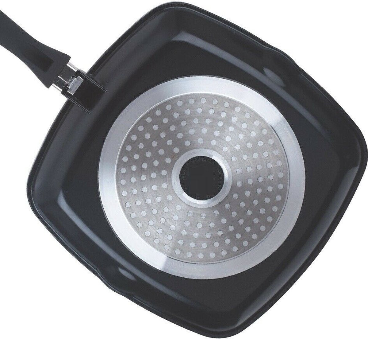 Cheffinger Grillpan met Deksel - 28cm - Zwart - Inductie - TEKZEN