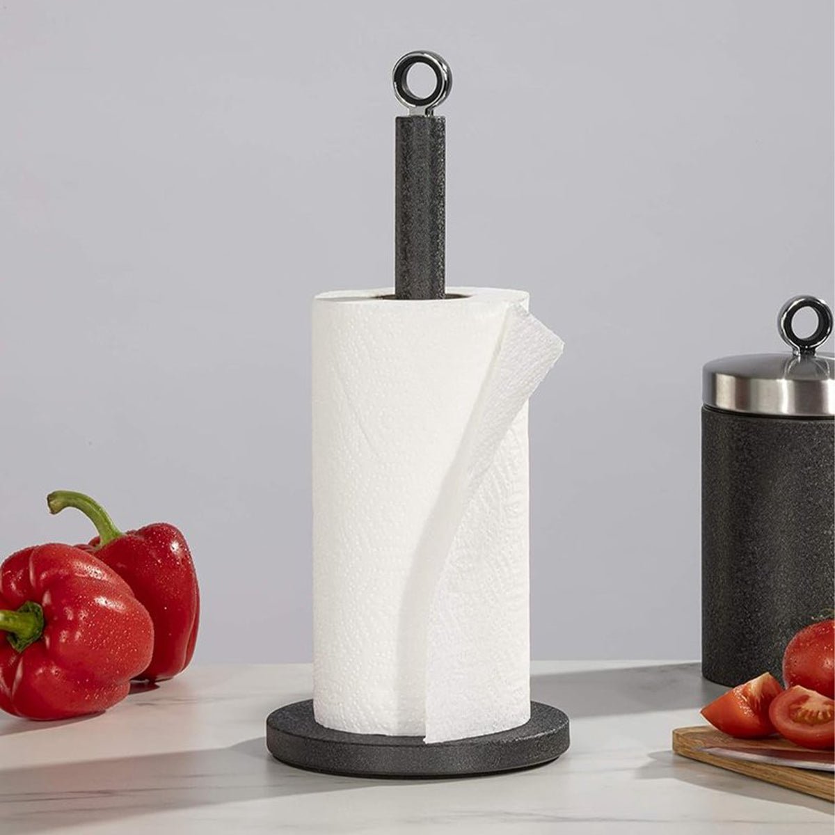 Cheffinger Keukenrolhouder - Zwart - 34cm - TEKZEN