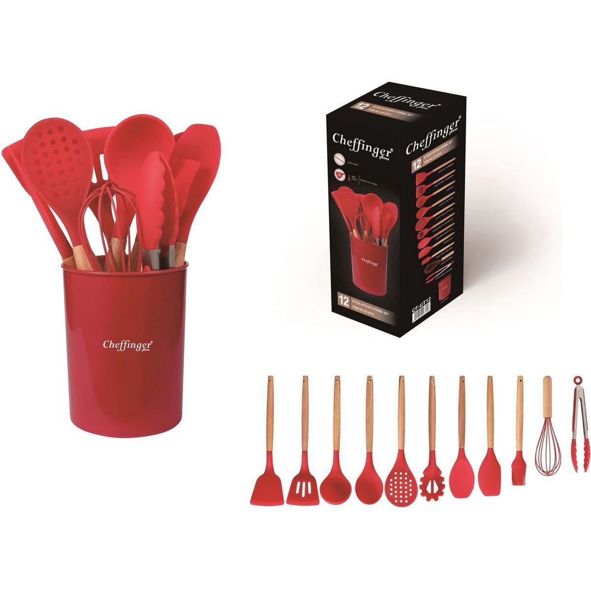 Cheffinger Kookgerei Set met Houder keukengereisets productafbeelding 2