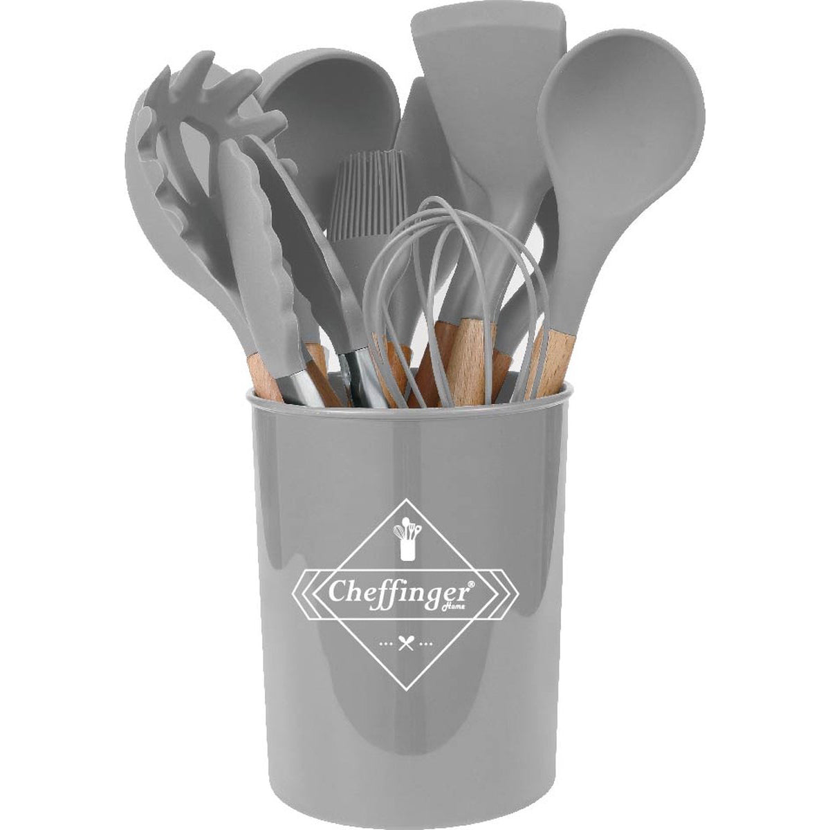 Cheffinger Kookgerei Set met Houder - 12 - delig - Keukengerei Set - TEKZEN