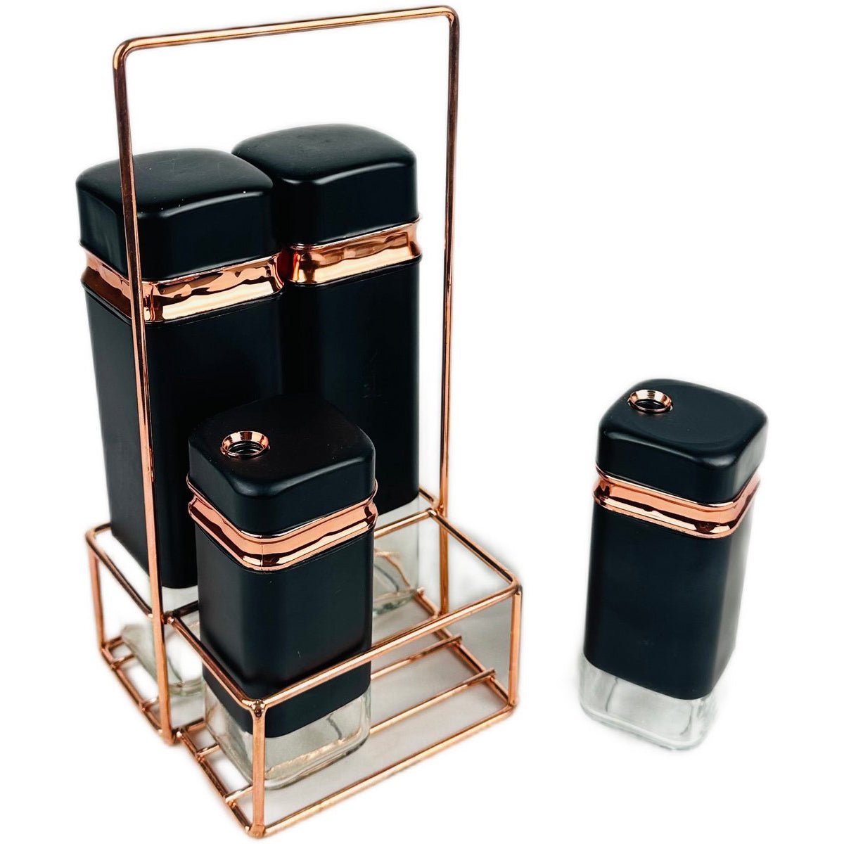 Cheffinger Kruidenrek - 4 - delig - Zwart/Rosé Goud - TEKZEN