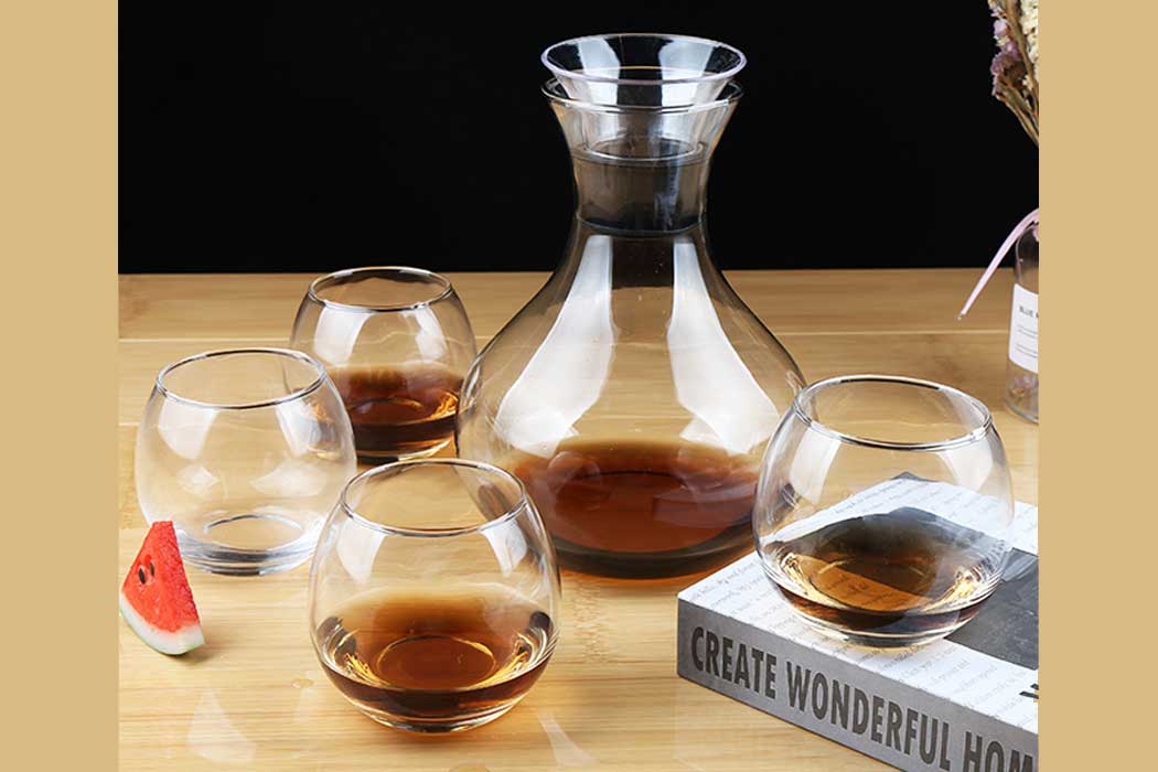 Cheffinger Luxe Karaf met 4 Glazen - 5 - delig - TEKZEN