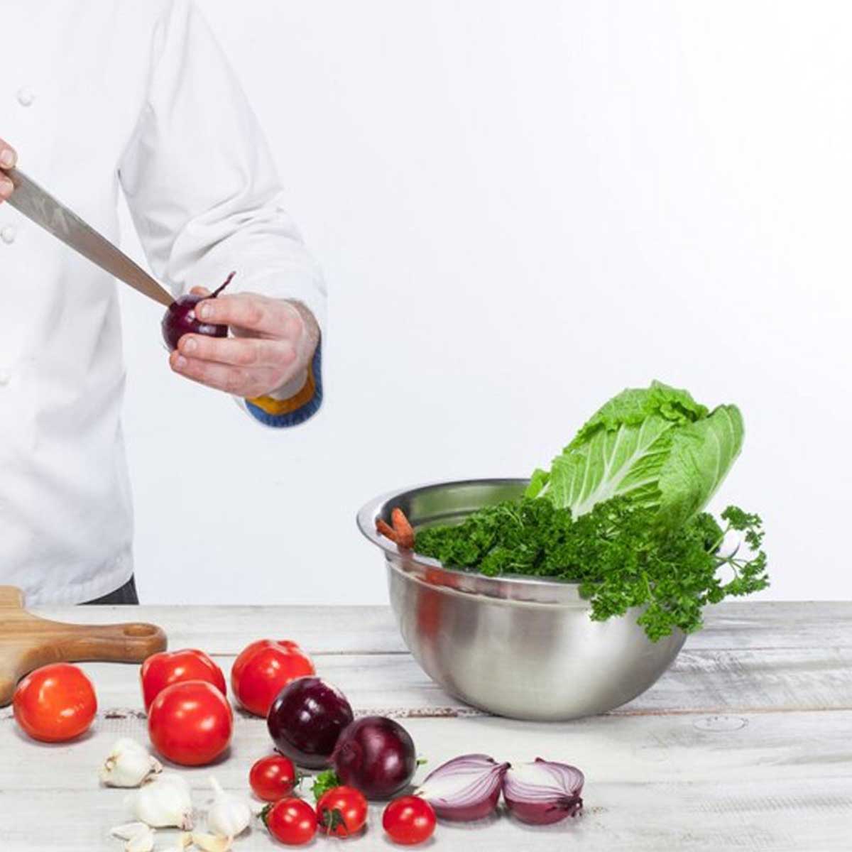 Cheffinger Mengkom - Set van 3 Keukenkommen met Deksels - 20/22/24cm - Kommenset - TEKZEN