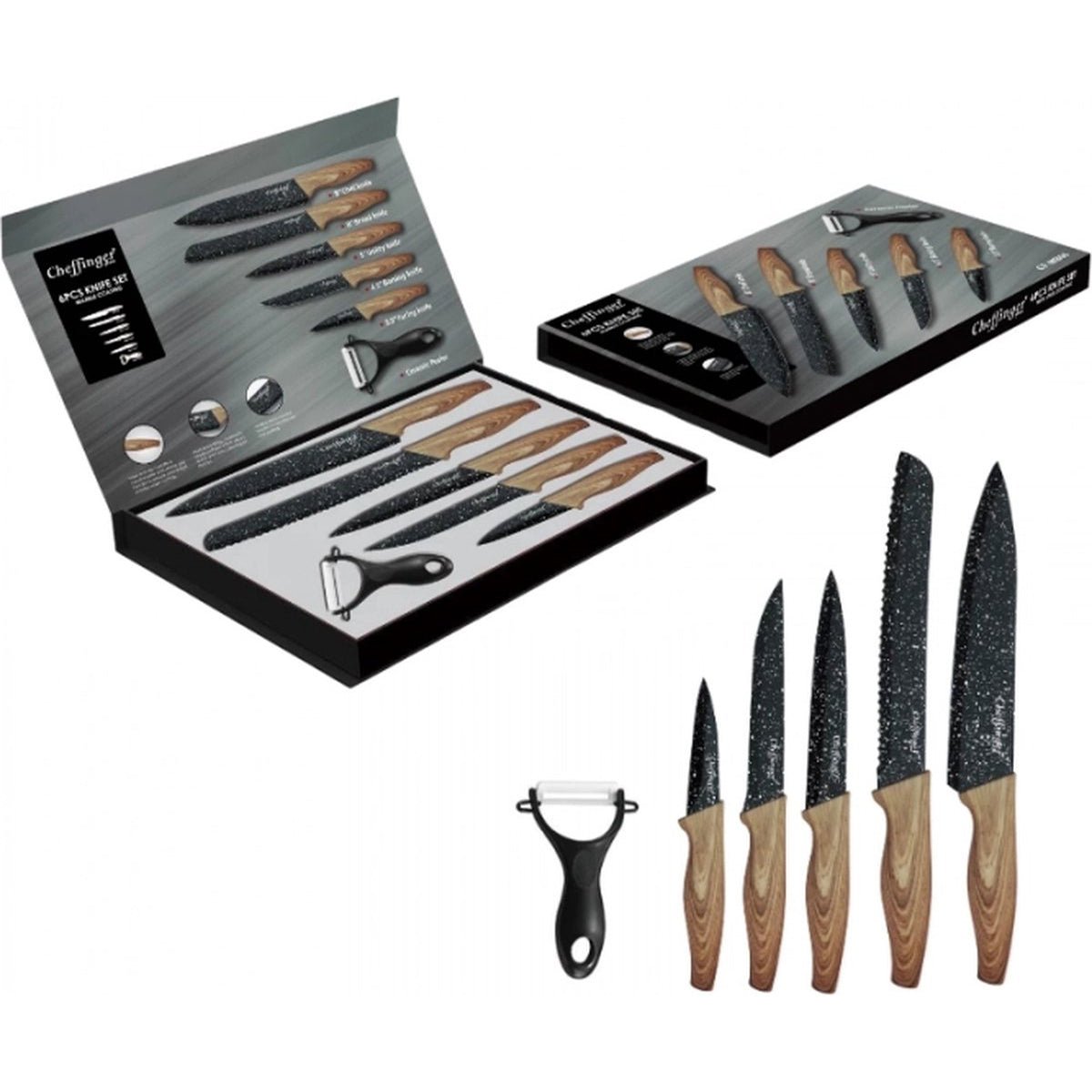 Cheffinger Messenset - 6 - delig - Hout - TEKZEN