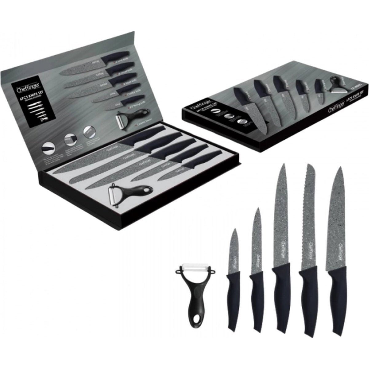 Cheffinger Messenset - 6 - delig - Zwart - TEKZEN