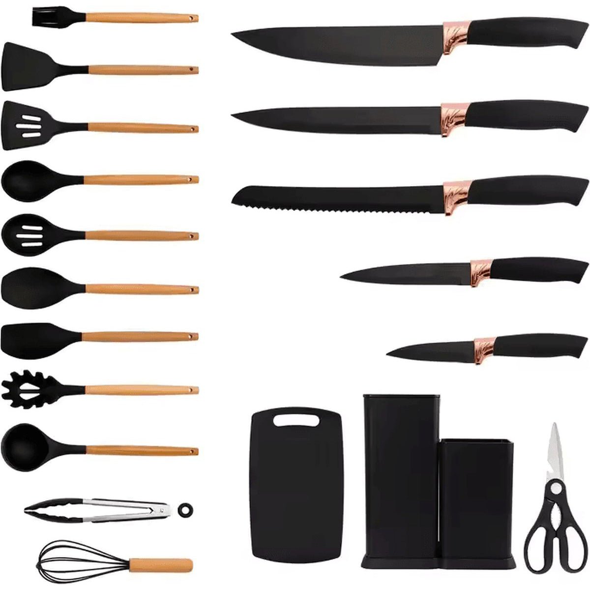 Cheffinger Messenset & Keukengerei Set met Houder messenset productafbeelding 2