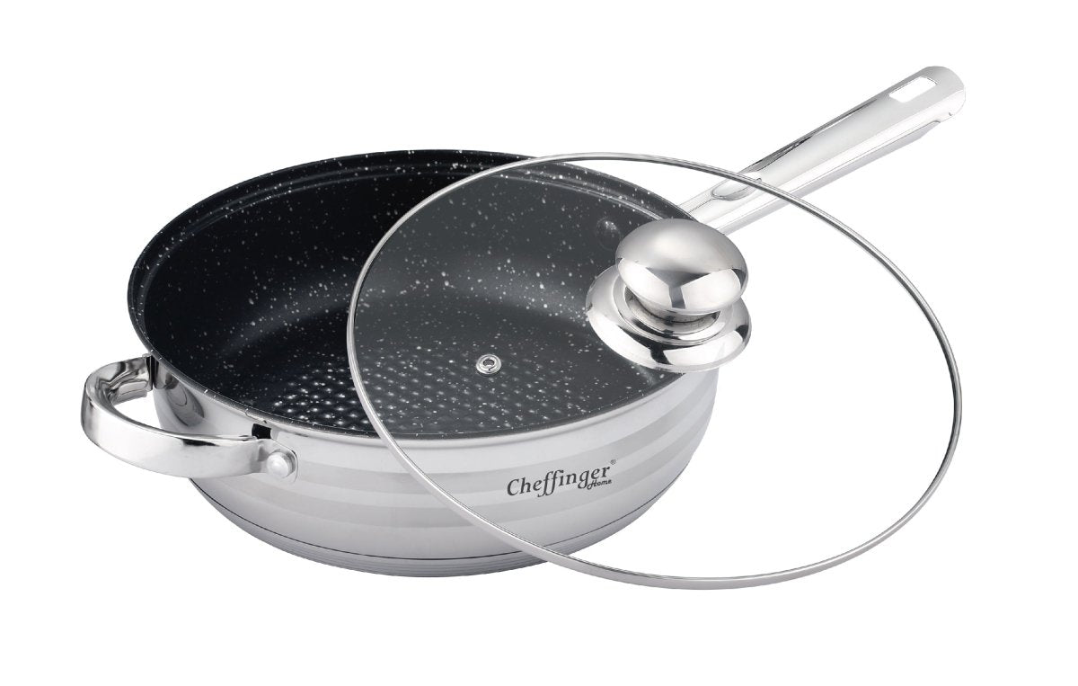 Cheffinger Pannenset - 18 - delig - Zilver - RVS - Kookpannen - Inductie - TEKZEN