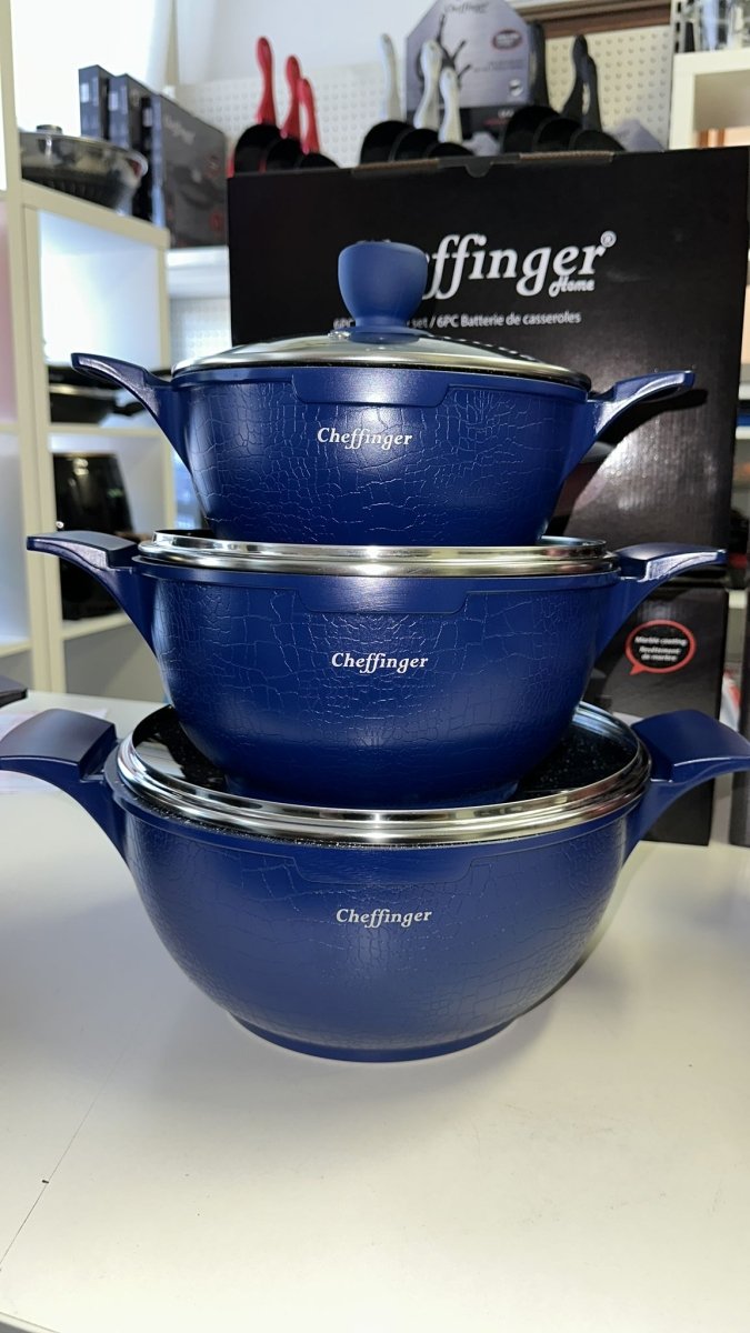 Cheffinger Pannenset - Crocodile Line - 6 - delig - 20, 24 & 28cm - TEKZEN