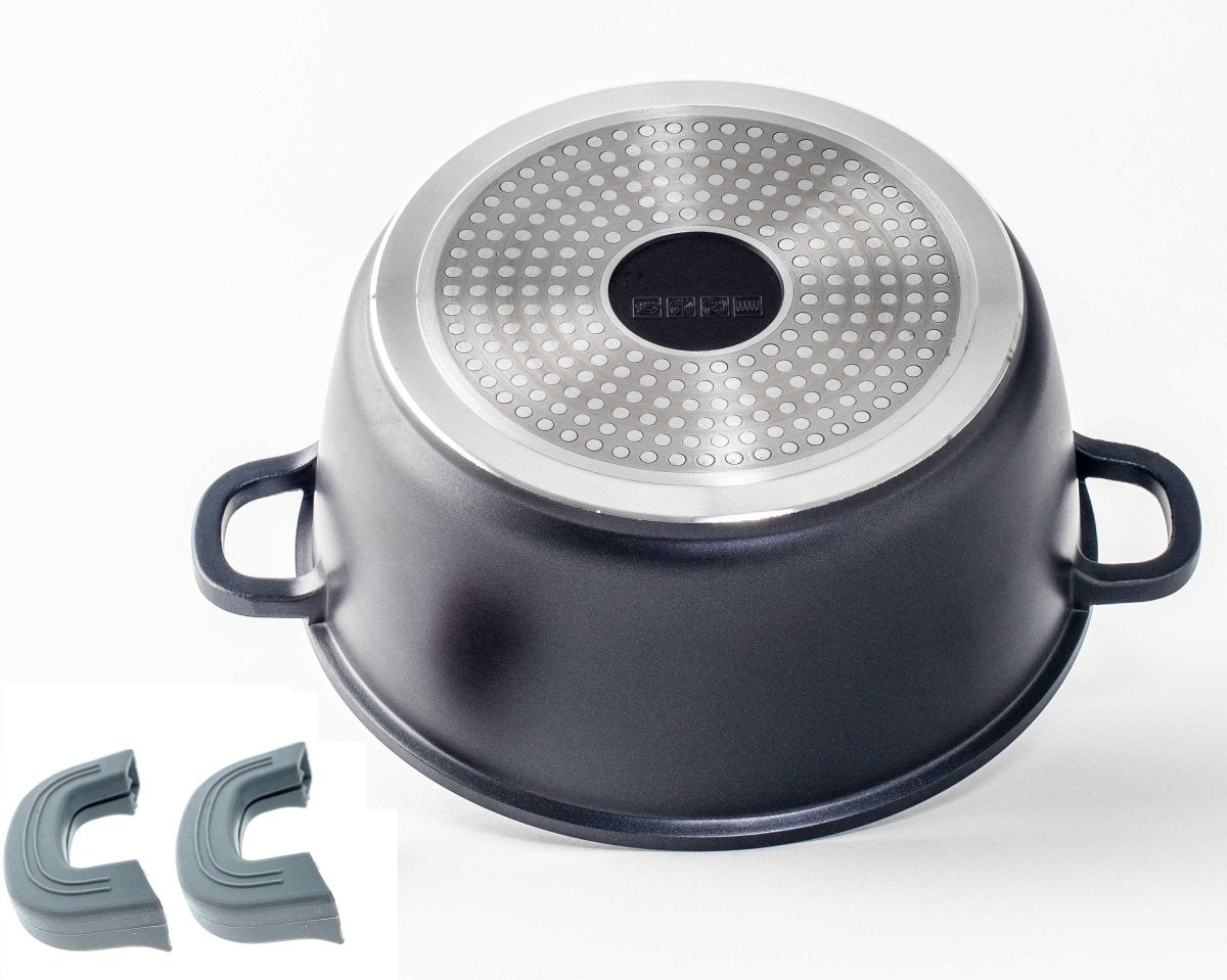 Cheffinger Pannenset met Deksel - 8 - delig - Zwart - Ø20/24/28/32cm - Inductie - TEKZEN