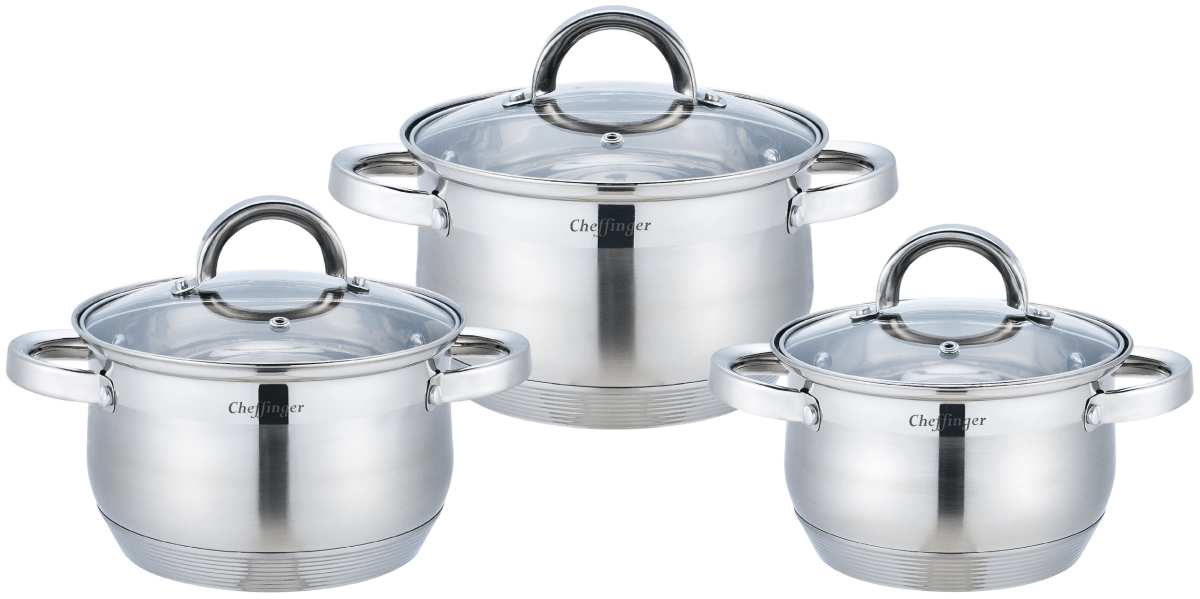 Cheffinger Pannenset - RVS - Kookpannen - Inductie - Diverse Sets - TEKZEN