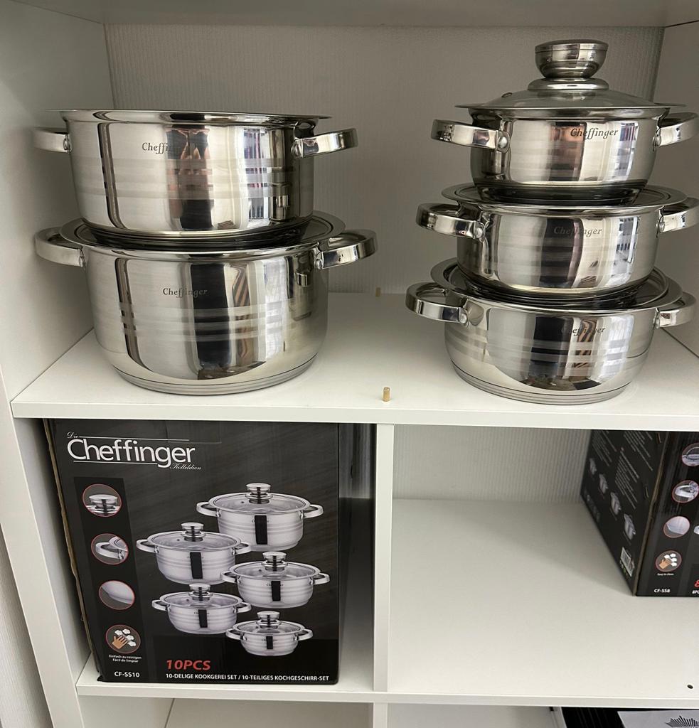 Cheffinger Pannenset - RVS - Kookpannen - Inductie - Diverse Sets - TEKZEN