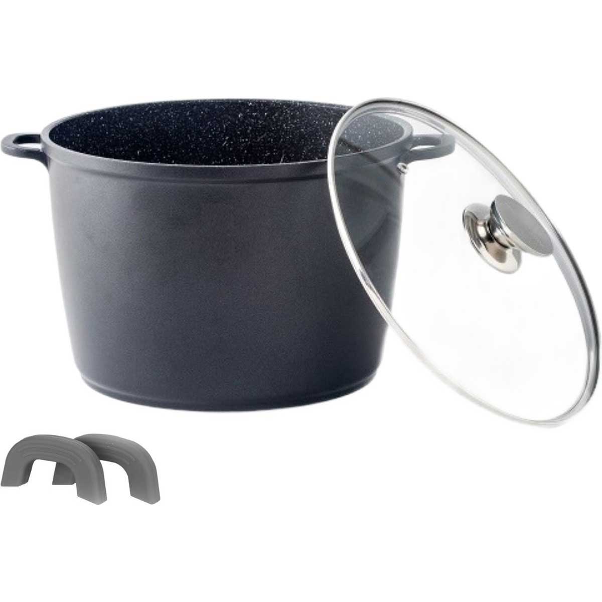 Cheffinger Soeppan - Diepe Braadpan - Marmeren Coating - 28 cm - Zwart - TEKZEN