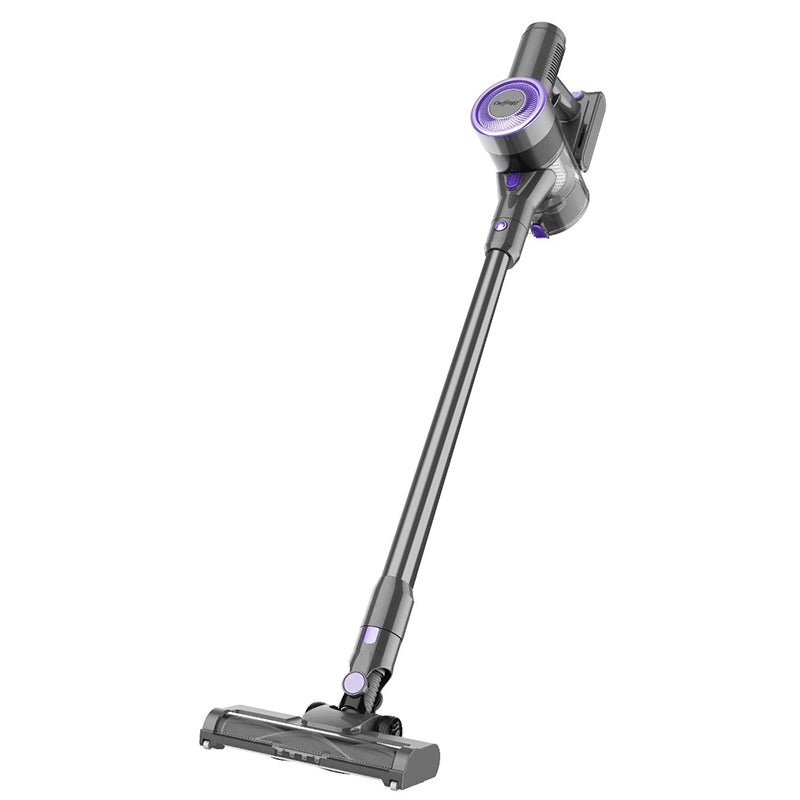 Cheffinger Steelstofzuiger - 300Watt - Draadloze Stofzuiger - Paars - LED Verlichting - Wandmontage - TEKZEN