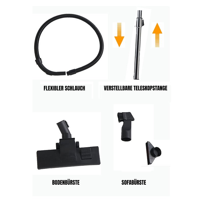 Cheffinger Stofzuiger Zonder Zak - 3L - HEPA Filter - Sterke Zuigkracht - Compact en Licht - Rood - TEKZEN