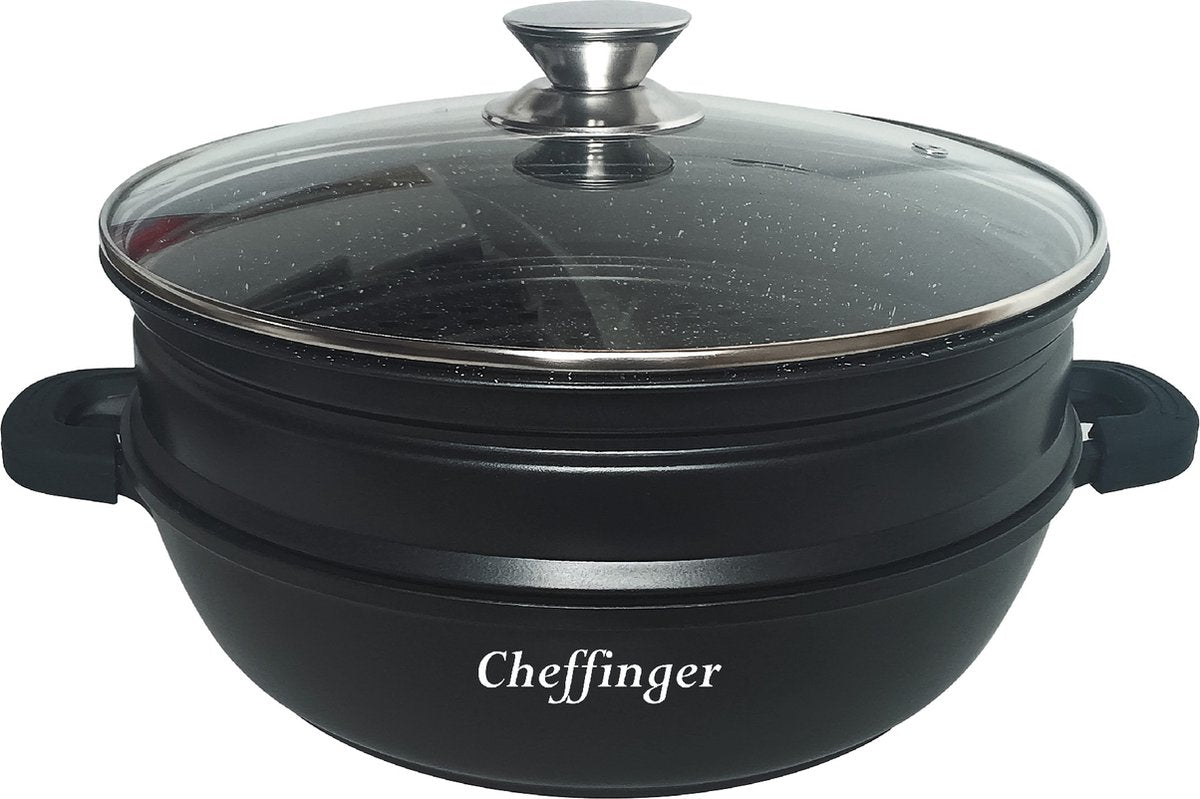 Cheffinger Tajine - Braadpan - Stoompan - 4 - delig - 28cm - Multifunctioneel - TEKZEN
