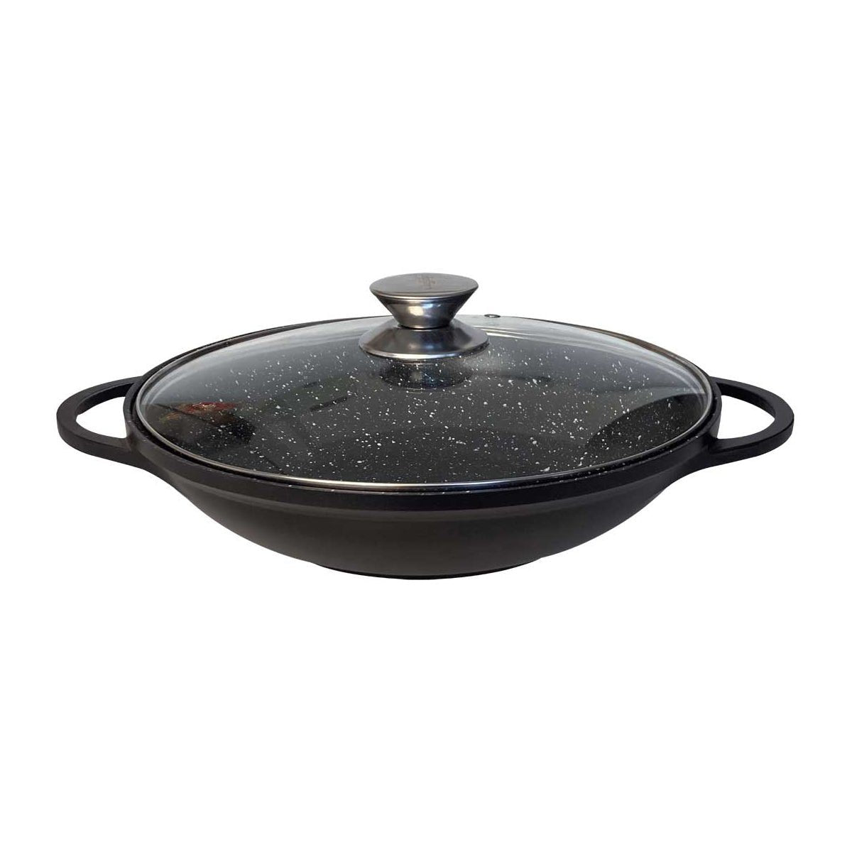Cheffinger Wokpan met Deksel - 36cm - Zwart - Inductie - XL Wok Pan - TEKZEN