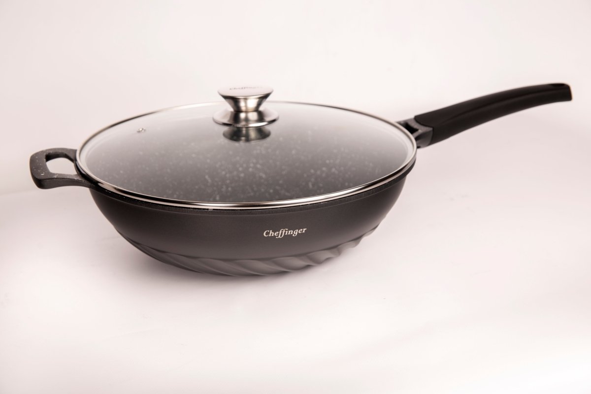 Cheffinger Wokpan XL met Deksel - 32cm - Inductie - TEKZEN