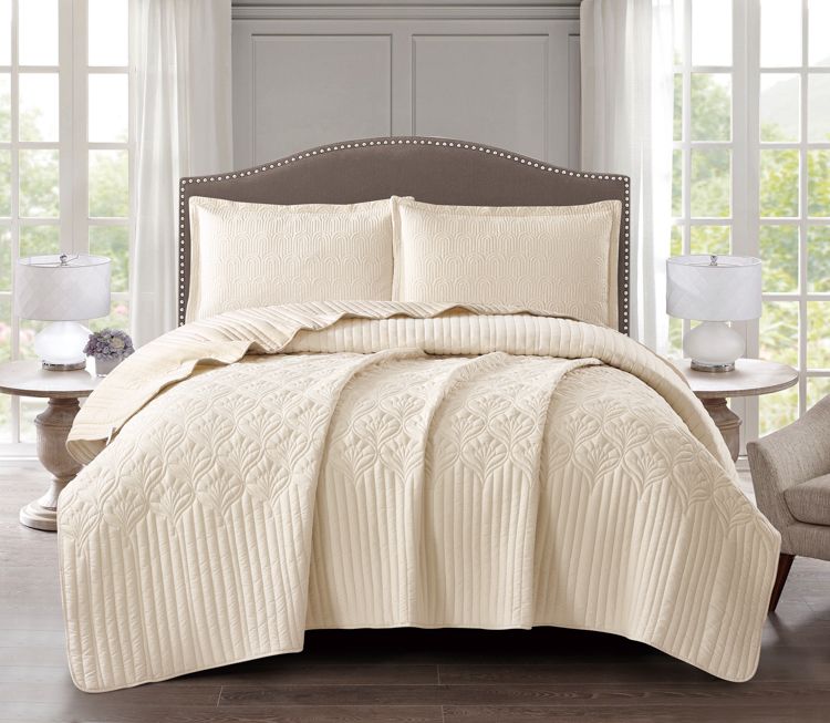 Cinar Nilufer Bedsprei Set 3 - delig - Beige - 260x240cm - TEKZEN