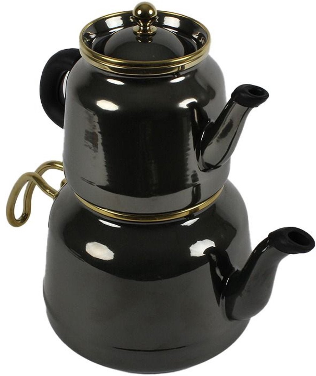 Ferveo Dawa Theepot Set - 1,0L / 2,5L - Zwart/Goud - TEKZEN