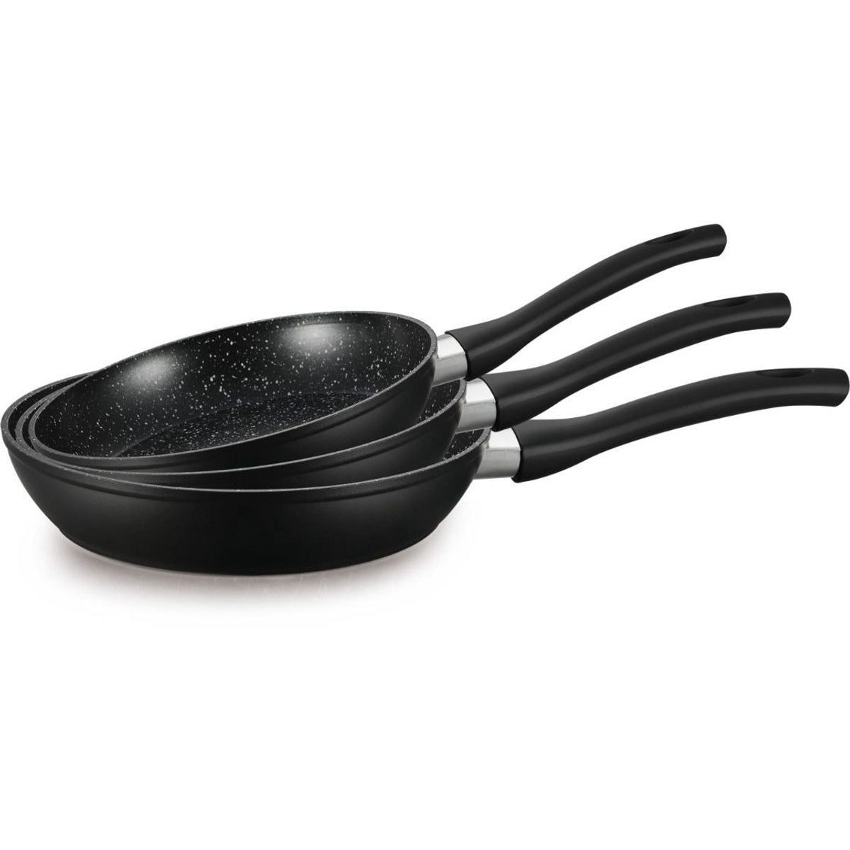 Ferveo Nova Koekenpanset - Inductie - Ø20, Ø24, Ø28 cm - Zwart/Wit - TEKZEN