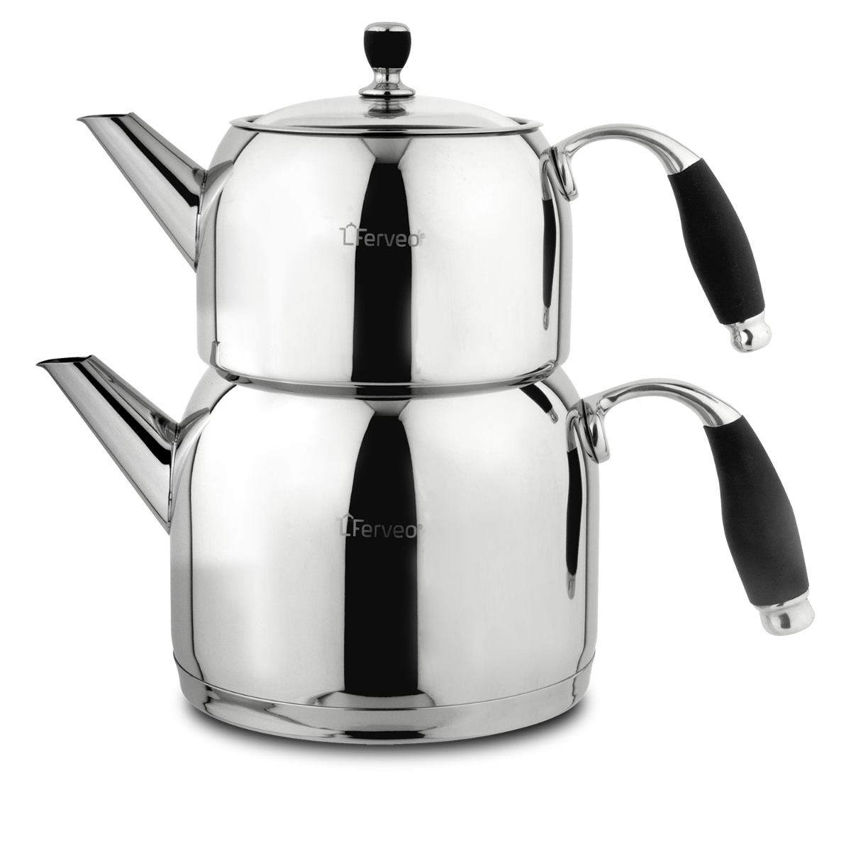Ferveo Beyza - Theepot Set - 1,0/2,0L - Inductie - Turkse Theepot - RVS