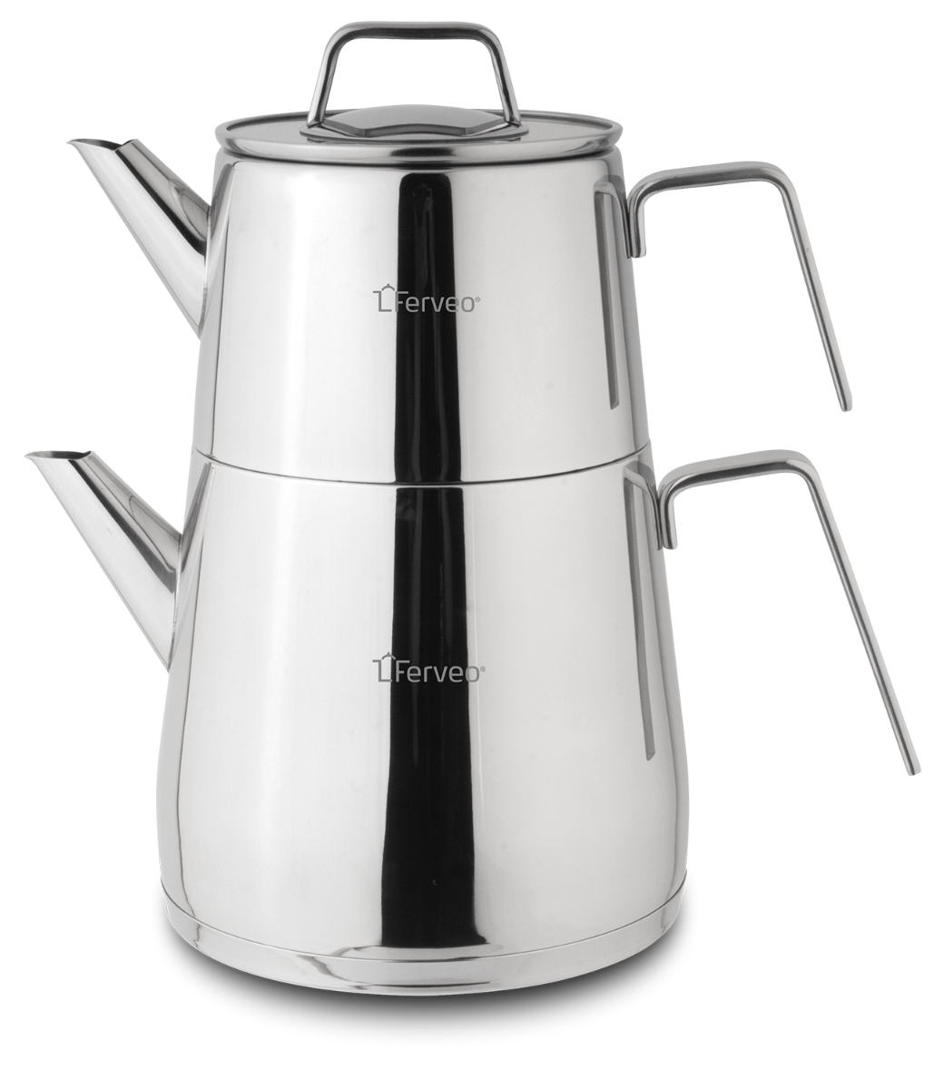 Ferveo Noya - Theepot Set - 1,0/2,0L - Inductie - Turkse Theepot - RVS
