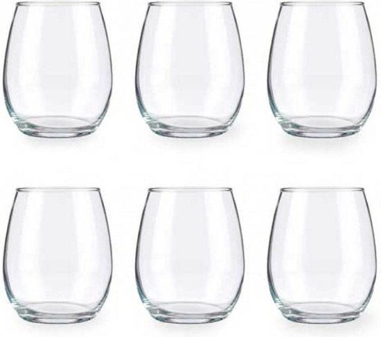 Glozini Drinkglazen - Set van 6 - 300ml - Waterglas - TEKZEN