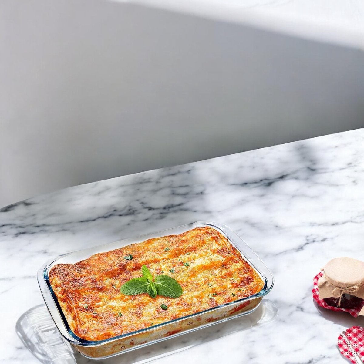 Glozini Glazen Ovenschaal - 3L - 39cm x 24cm - TEKZEN