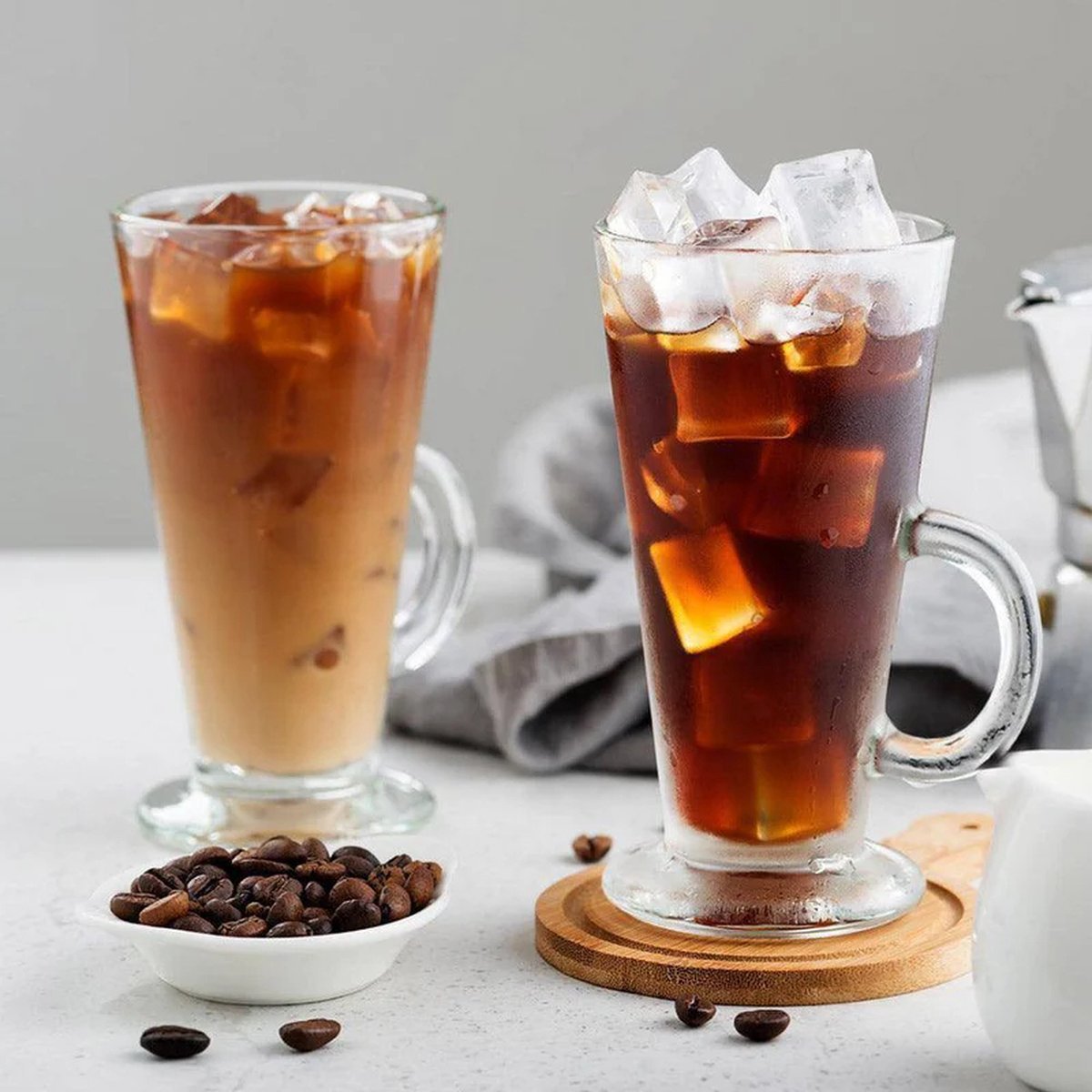 Glozini - Latte Macchiato Glazen Met Handvat - 290ml - Set van 4 - Irish Coffee Glazen - Koffieglazen - TEKZEN