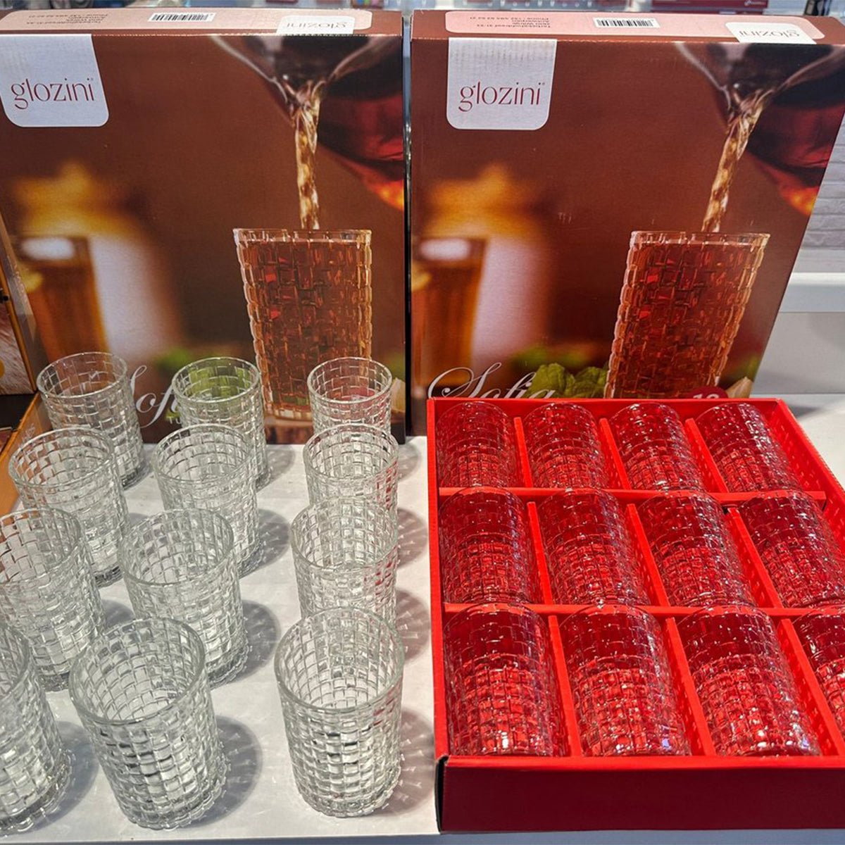 Glozini - Marokkaanse Theeglazen - Sofia Tumbler - Set van 12 Glazen - 200ml - Thee & Koffieglazen - TEKZEN