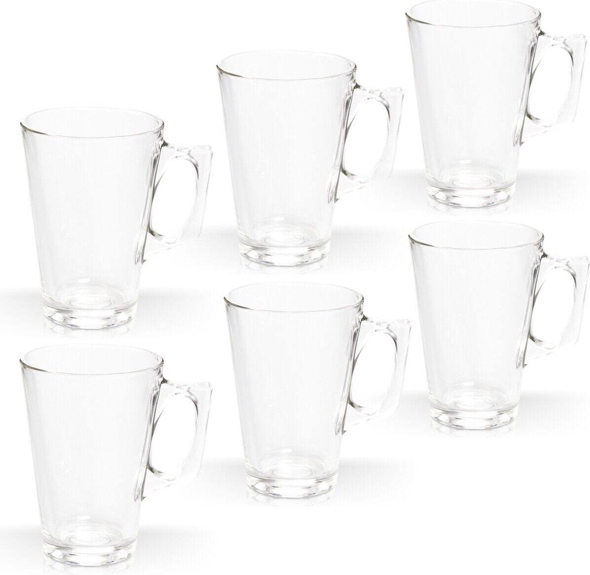 Glozini Theeglazen Set Rome - Theeglas - Theekopjes - Set van 6 - Theeglazen met Oor/Handvat - TEKZEN