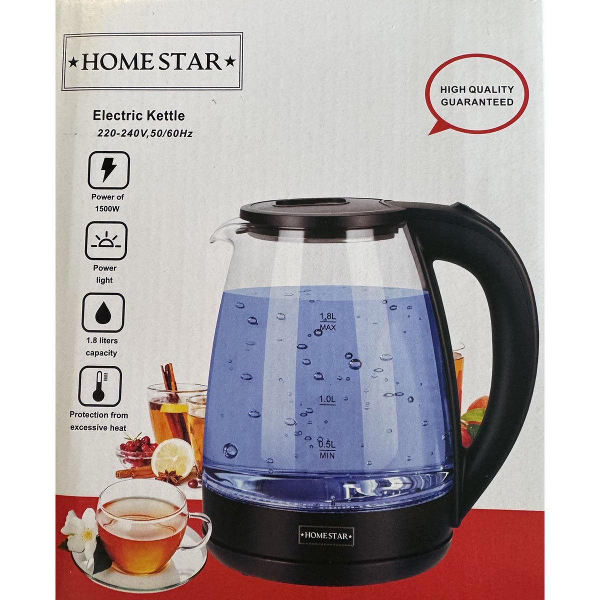 Homestar Waterkoker 1.8 Liter - 1500W - Zwart - TEKZEN
