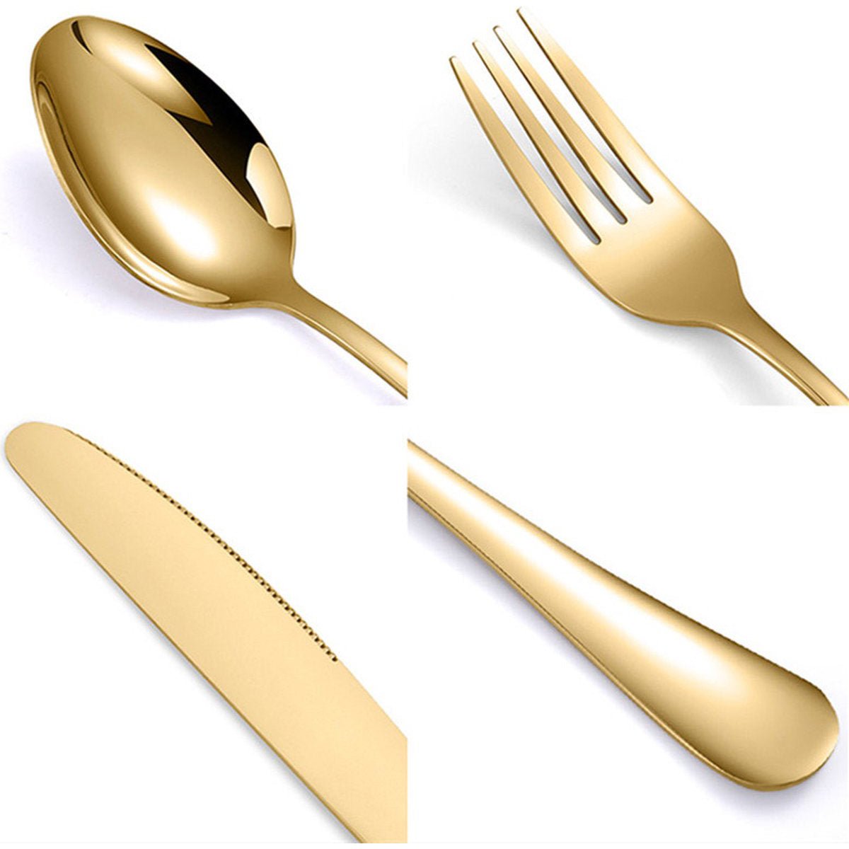 Kadirelli Bestekset - 24 - delig - Goud - 6 - Persoons - TEKZEN