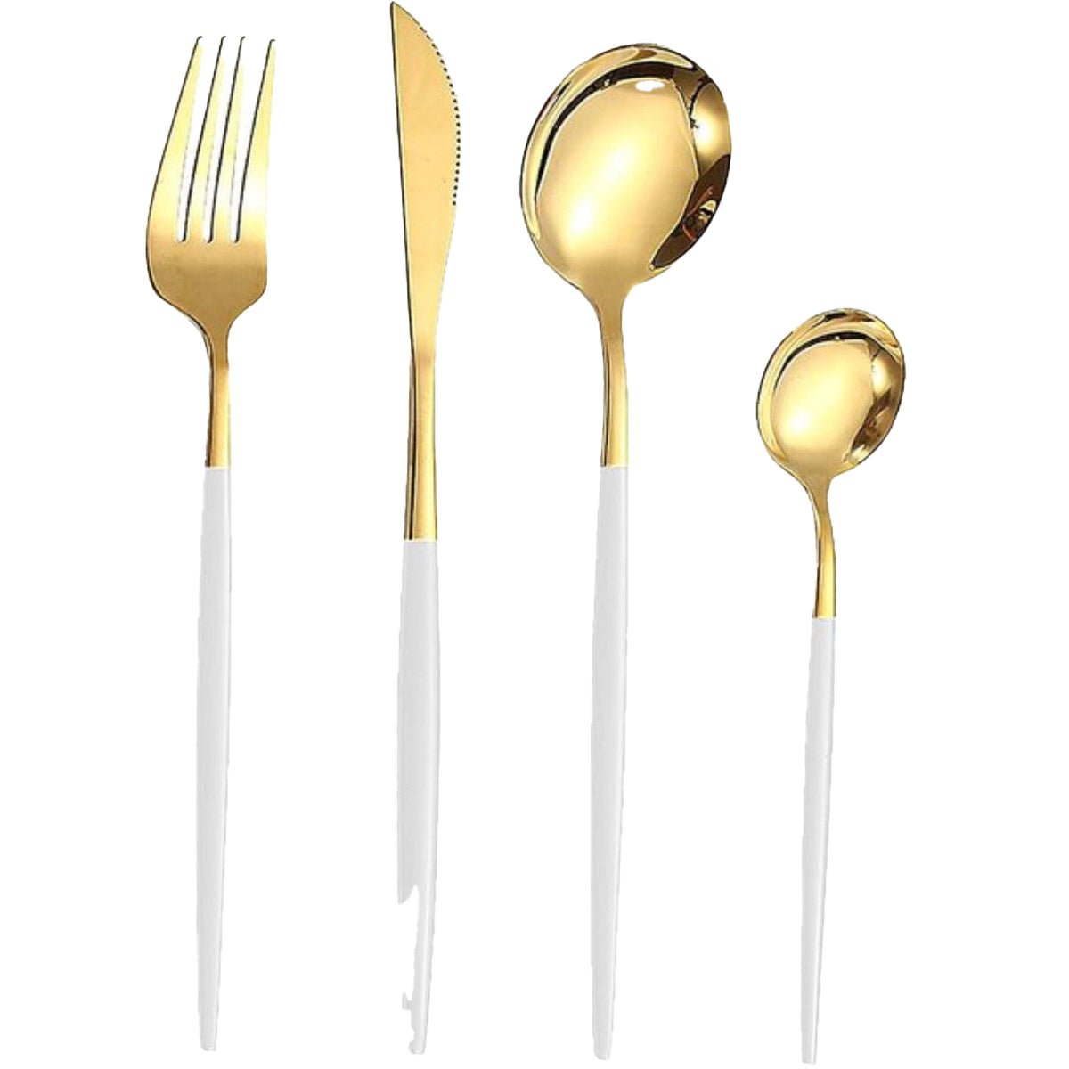 Kadirelli Bestekset - 24 - delig - Goud/Wit - Voor 6 Personen - RVS - TEKZEN
