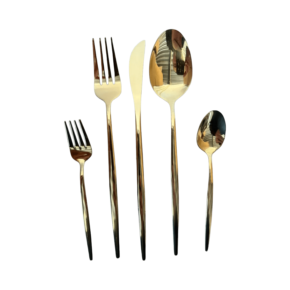 Kadirelli Bestekset - 30 - delig - Goud - Roestvrij Staal - Voor 6 Personen - TEKZEN