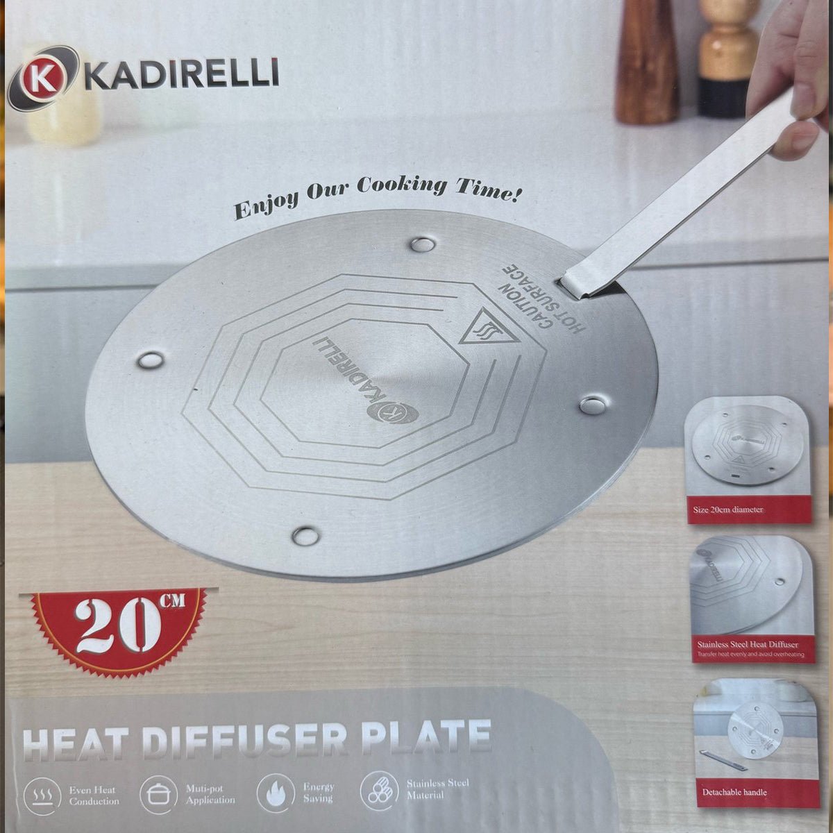 Kadirelli Inductie Adapterplaat - Afneembaar Handvat - Inductie Beschermer - TEKZEN