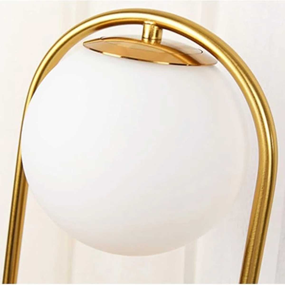 Kadirelli Industriële Tafellamp - 1x E14 - 40W - Wit/Goud - Luxe Goudenlamp - TEKZEN