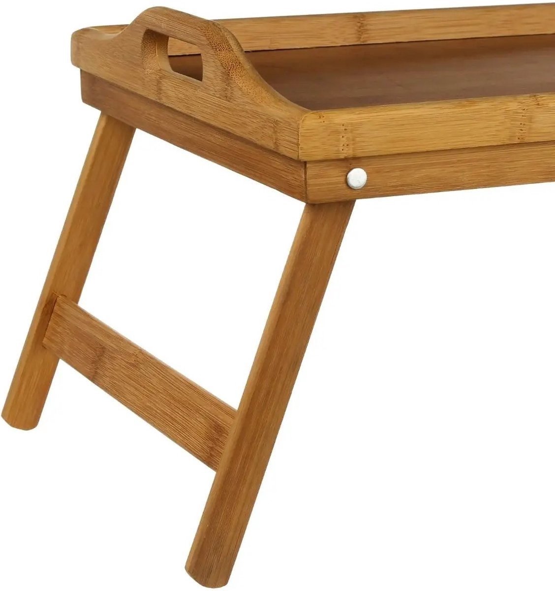 Kadirelli - Ontbijt op bed tafeltje/dienblad rechthoekig 52x27 cm bamboe - Serveerbladen, dienbladen & keukenbenodigdheden - TEKZEN